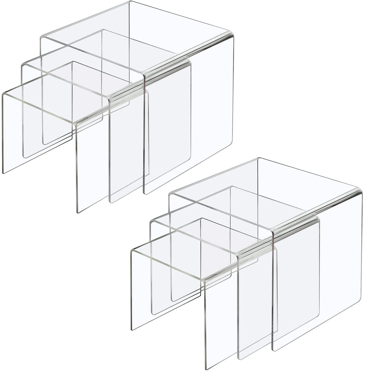 Ibenzoa® Transparante Acryl Display Risers Set voor Elegante Presentaties en Decoratie