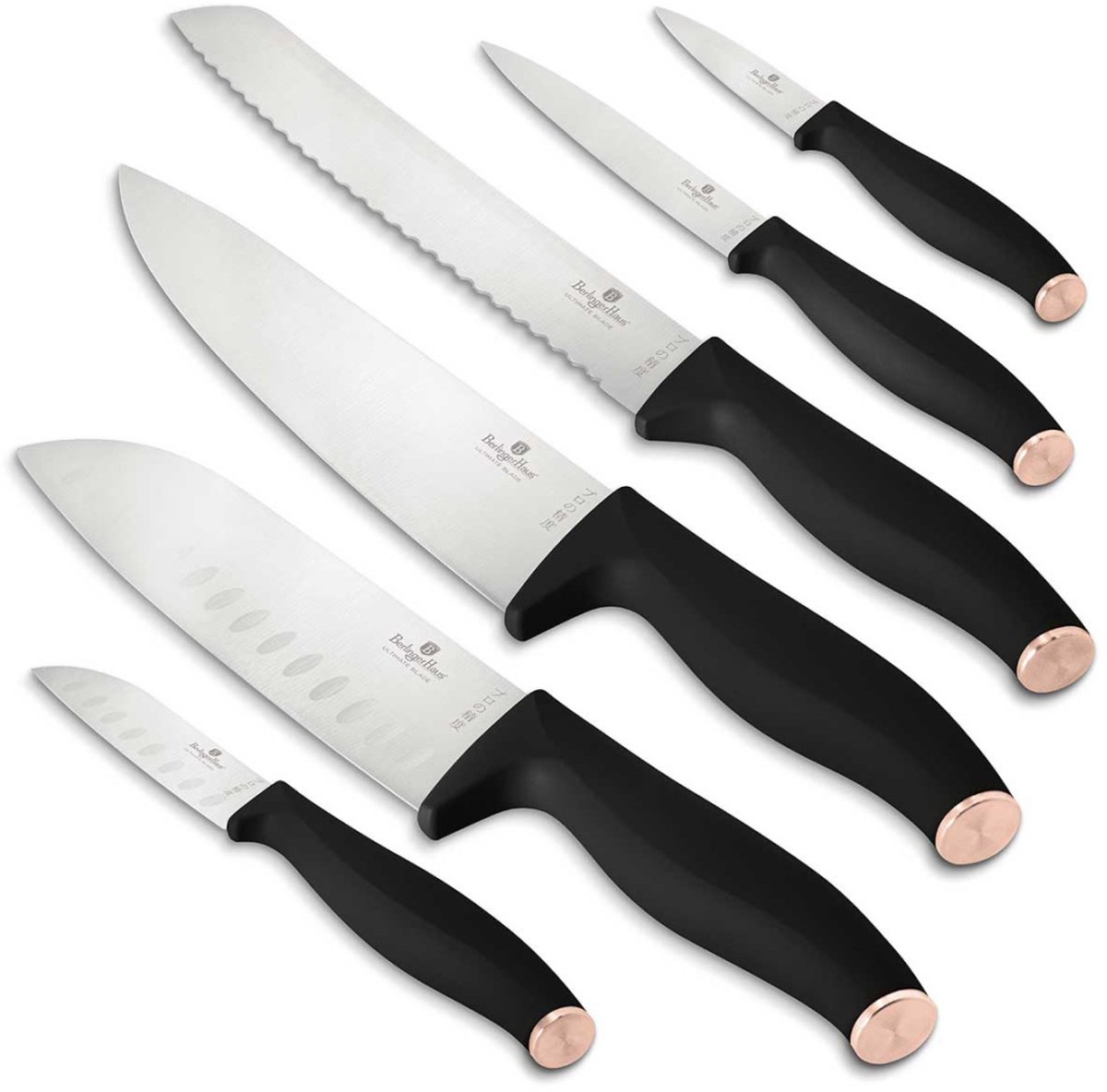 SET VAN 6 MESSEN BERLINGER HAUS BH-2949 BLACK ROSE