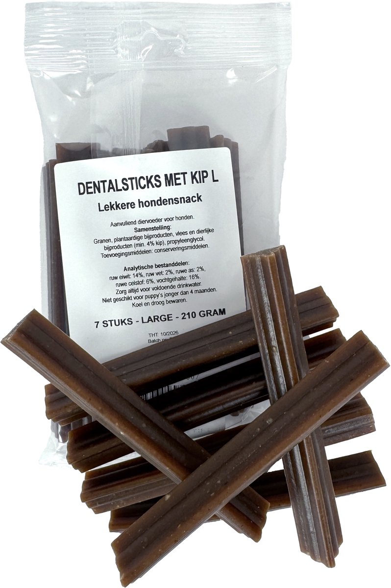 Kauwsnacks Hond I AM - Dental Sticks Kip 210g - Ondersteunt Gebitsverzorging, Vermindert Tandplak