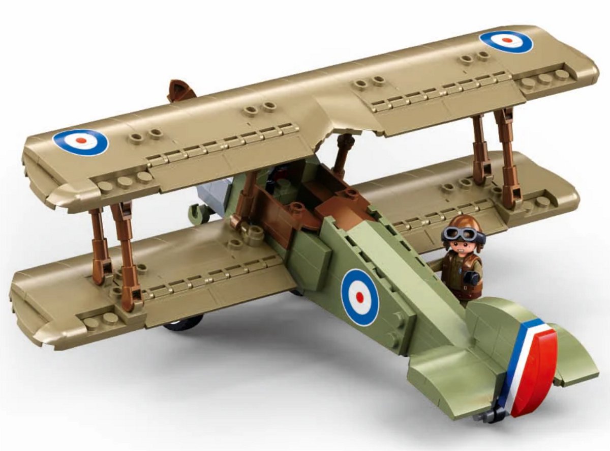 Sluban ModelBricks Sopwith Camel vliegtuig bouwspeelgoed kinderen vanaf 8 jaar - Constructiespeelgoed modelbouw - bouwdoos met 293 bouwstenen - M38-B1293 — afbeelding 5