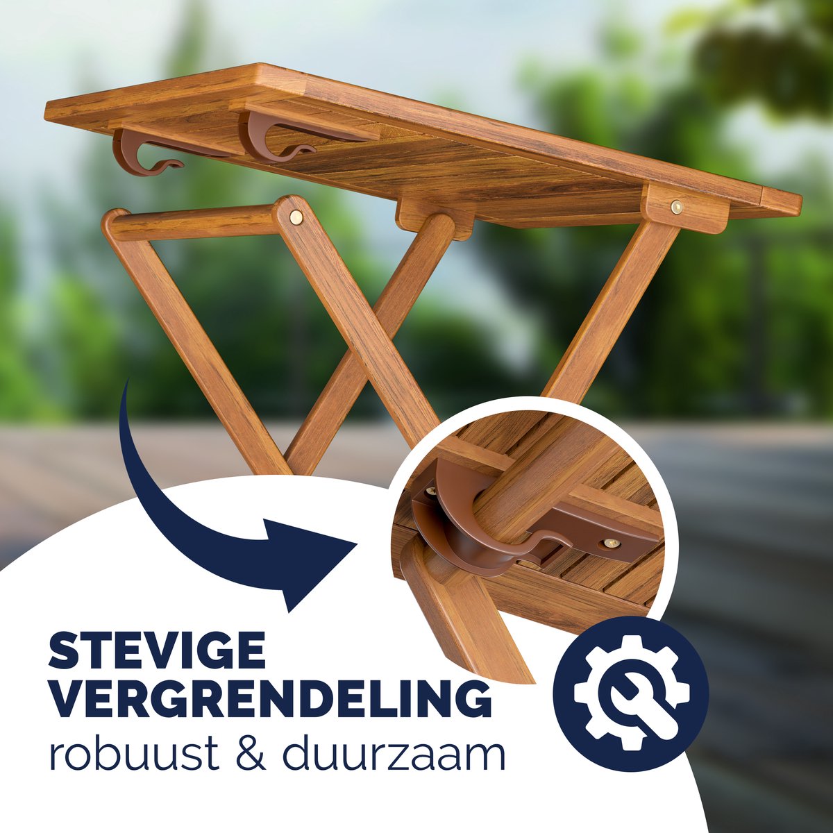 Casaria Tuinset – 1 Tafel 2 Stoelen Acaciahout Inklapbaar – Bruin – foto 4