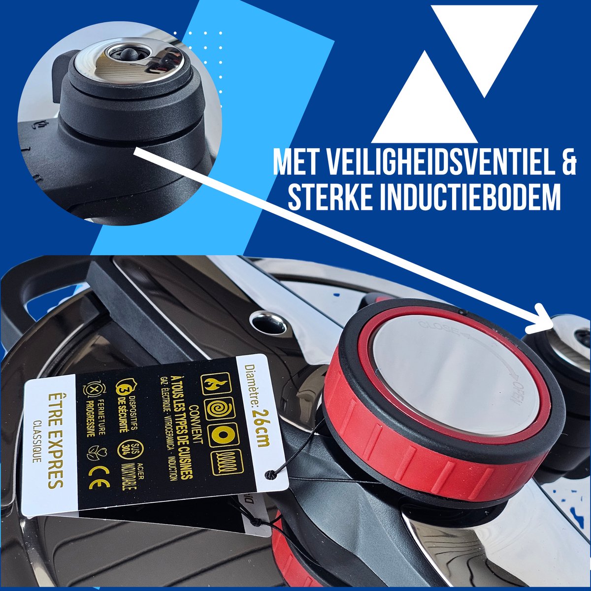 Royal Swiss® Snelkookpan – slowcooker – 10Liter – snelkookpan inductie – Pressure Cooker – stoommandje en Glazen Deksel – foto 4