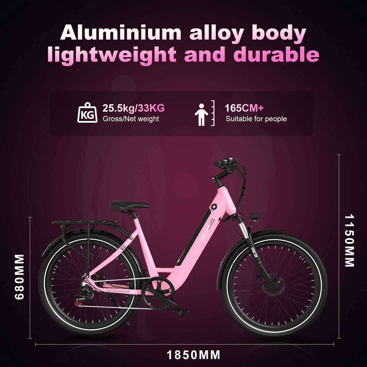 RCB 27.5" Elektrische Stadsfiets Dames thumbnail 3