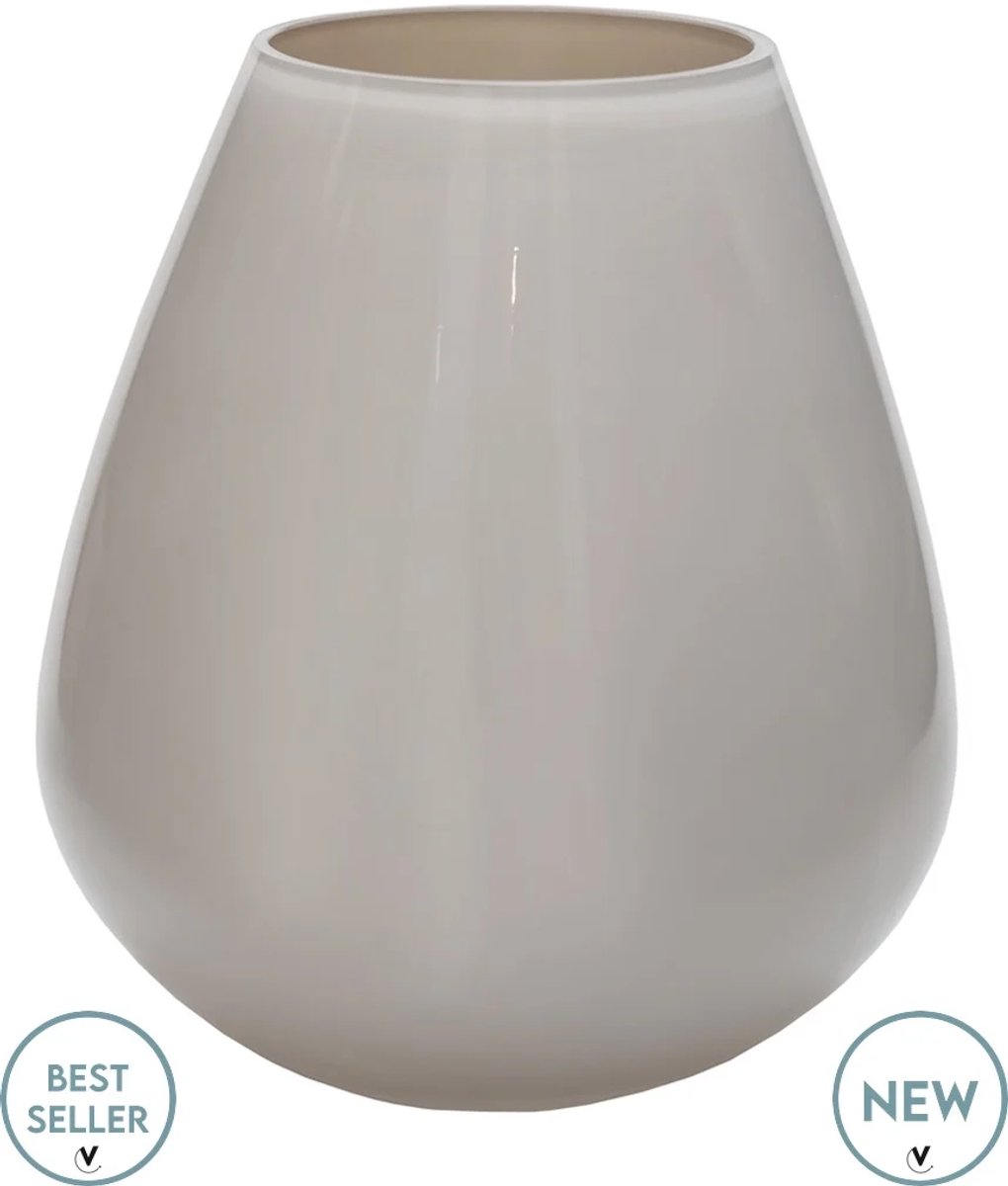 Vase The World Vaas Tasman - Small - Ivory - Beige - Glans - Ø18 x H20 cm