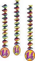 Hangdecoratie 14 Jaar Versiering 75cm 3 stuks