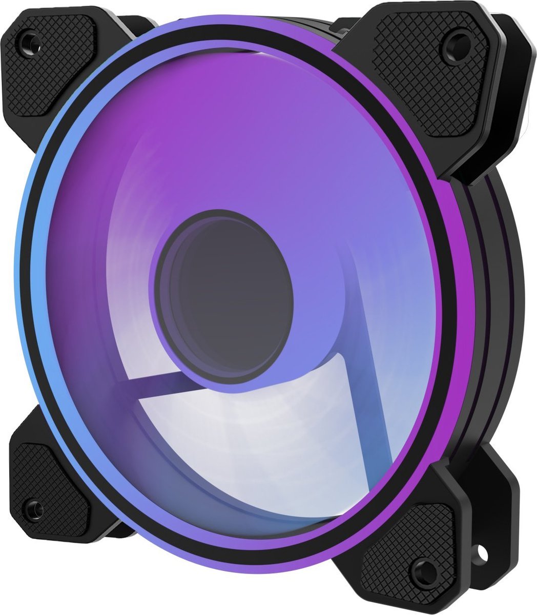 PREYON Eagle Eye 120 - 120 mm PWM ARGB fan - Stille PC Ventilator Koeling - Mirror Effect - 1800 RPM - Zwart