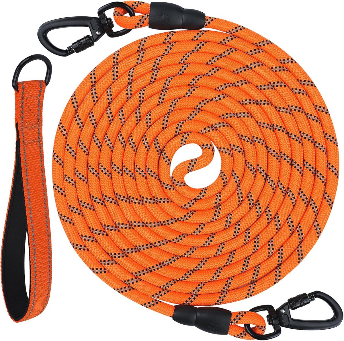 Lange hondenriem met afneembare handgreep - Reflecterende trainingsriem voor grote en middelgrote honden