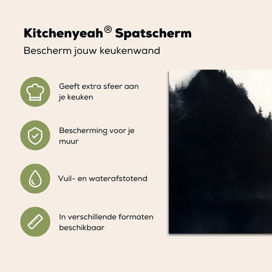 Spatscherm keuken 80x40 cm - Kookplaat achterwand Roeiboot - Mistig - Bergen - Vogels - Muurbeschermer - Spatwand fornuis - Hoogwaardig aluminium