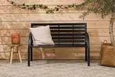 Lifa Garden Houten tuinbank - Buitenbank - Natuurlijk dennenhout, staal - Zwart - 122x60x80cm(LxBxH)