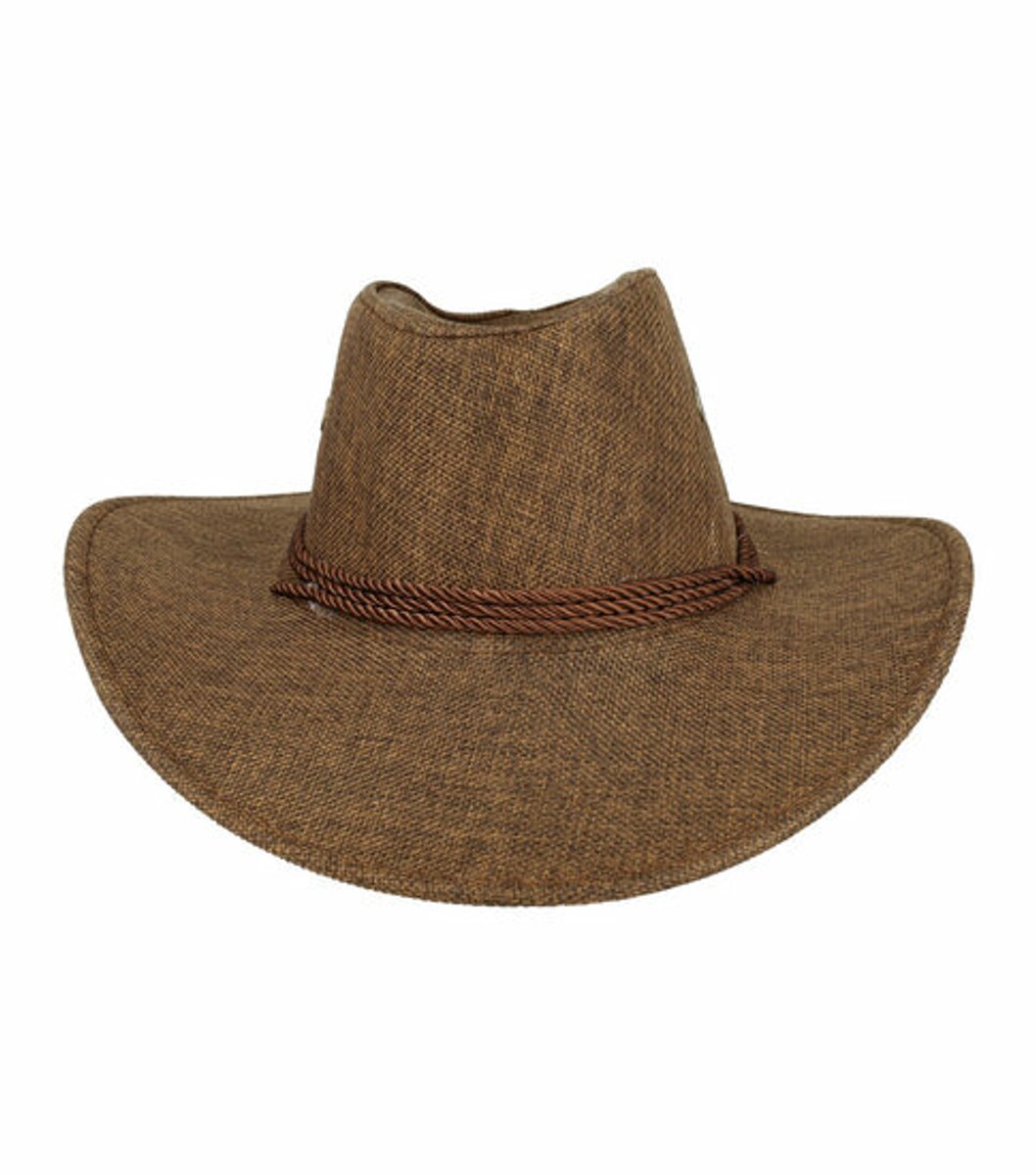 Haarsoires Cowboyhoed - Western Hoed in Linnenlook - One Size - Bruin - Cowboy Hoed - Dames & Heren - Festival Carnaval Themafeest