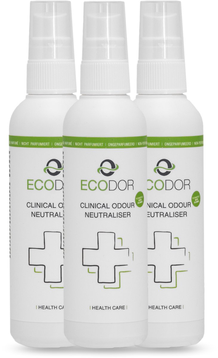 Goedkoopste Ecodor EcoClinic - 3x 100ml spray - Reisformaat - Geur stoma verwijderen - de milieuvriendelijke oplossing voor nare geurtjes in de zorg - Vegan - Ecologisch - Niet geparfumeerd