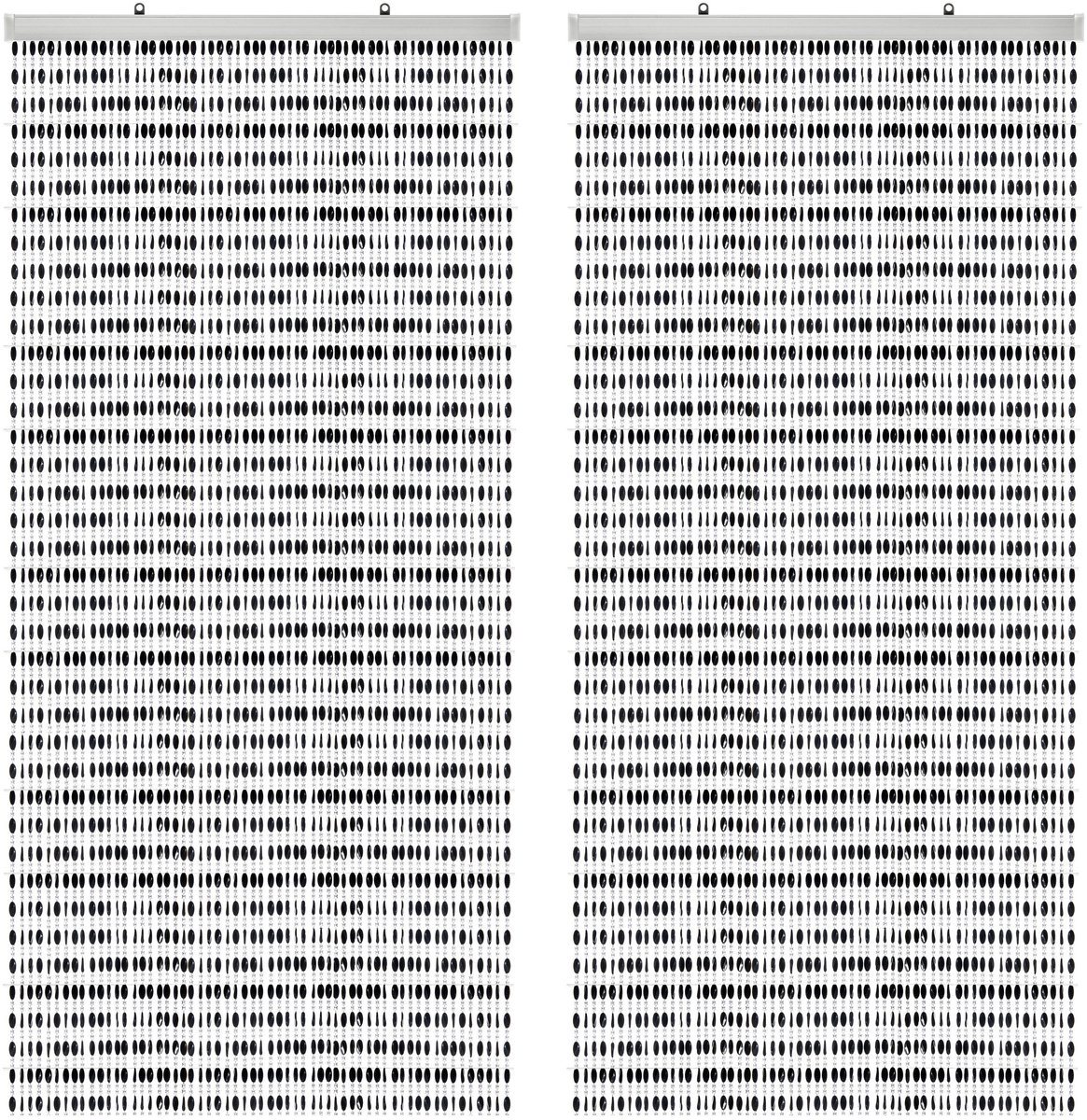 Wicotex Kralengordijn - 2x - zwart - 90 x 220 cm - deurgordijn - vliegenwerend - gordijn met kralen