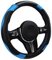 COCHO® Auto Stuurhoes - Steering Covers Geschikt 37-38Cm Auto Decoratie Koolstofvezel - Carbon Fiber ,PU Leer