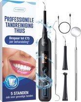 V-Goods Professionele Tandsteen Verwijderaar - 5 Standen - Inclusief Tandarts Set - Met 3 Opzetstukken - Tandplak