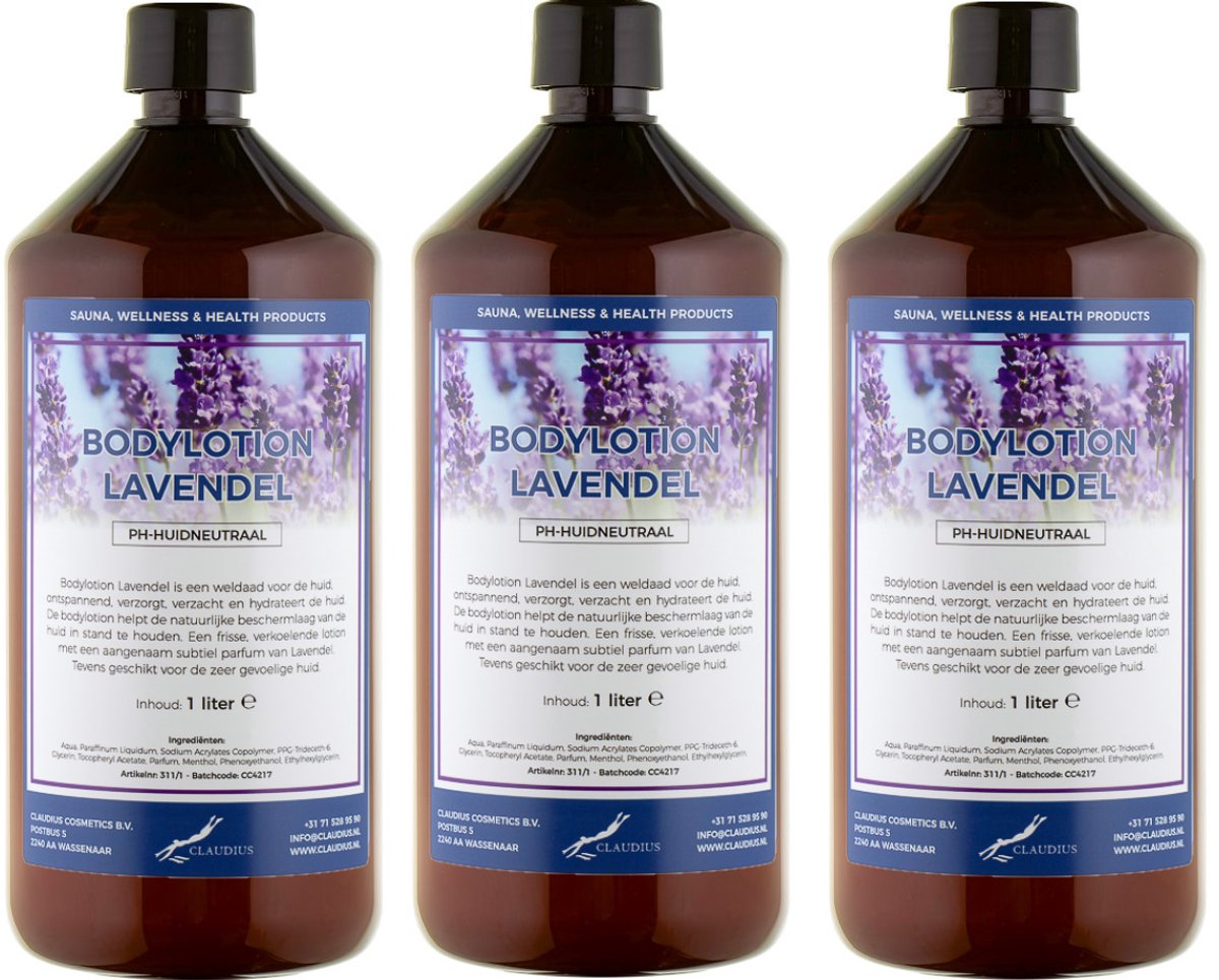 Bodylotion Lavendel 1 Liter - set van 3 stuks