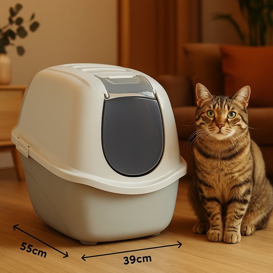 Flamingo - Flamingo Trini - Kattentoilet Katten - Kattentoilet Trini Taupe 39x55x41cm - 1st - 210824 - 1st - 1pce