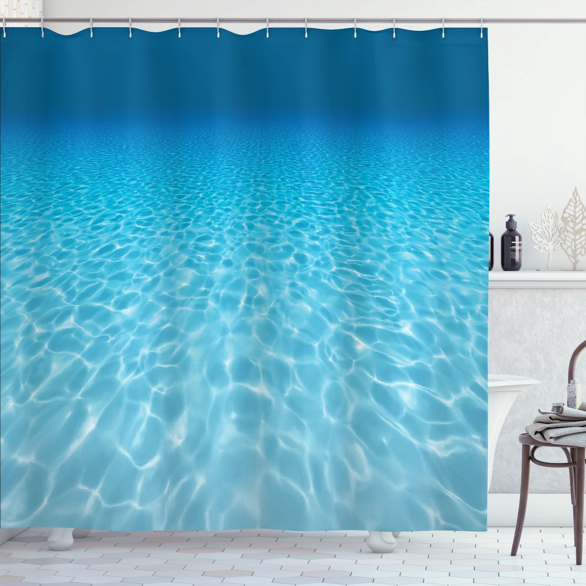New Bed, Oceaan Subaquatische Scenery Ontwerp Douchegordijn Badkamer Decor Set met Haakjes 180 cm B 200 cm L