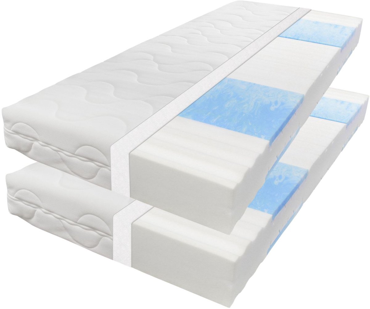 Sleepneo Matras 200x200 (2x100x200) - 19cm dik - Koudschuim - H3 - gemiddeld - Sleepneo wit