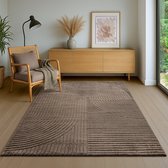 Bol.com the carpet Everest - modern kortpolig vloerkleed met Panglao-design hoog-laag 3D-effect hoge pooldichtheid zacht en comf... aanbieding