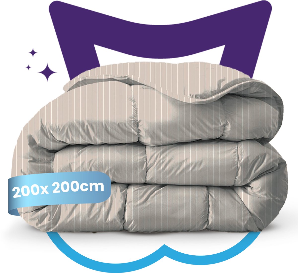 Slaapspeciaal Zomerdekbed - eazydekbed ® Series VIVIAN - Dekbed zonder overtrek + 2 KUSSENSLOPEN | 200x200 cm - Hoesloos dekbed - 100% Katoen - Bedrukt dekbed - Dekbed in kleur - Gekleurd dekbed - Tweepersoons dekbed