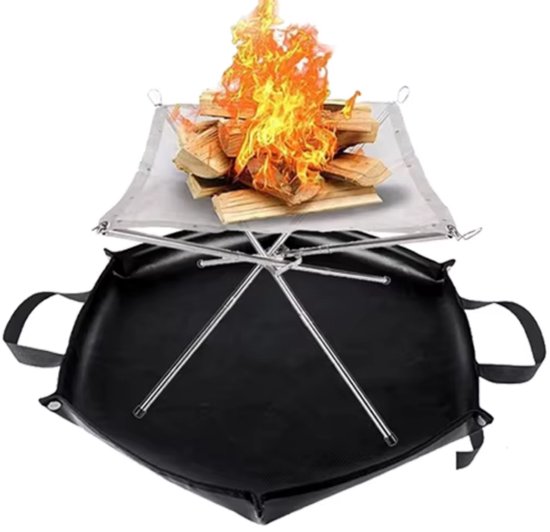 Brandwerende Onderlegger, Vuurwerende Mat Onder Grill Drielaags Hittebestendige Onderlegger Vuurvaste Mat Opvouwbaar 90 X 90 Cm 5 Mm Dik Brandbeschermingsmat Voor Barbecue Vloer Gazon