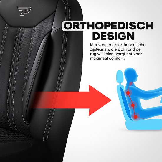 Housses de siège Toyota ProAce – 2016 à aujourd'hui – Noir Atlanta – Ajustement parfait (avec banquette passager)