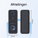 Afmetingen van de slimme deurbel: 146.9mm hoog en 55.9mm breed.