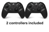 Bol.com 2x Draadloze Controller Geschikt voor ALLE Nintendo Switch en OLED - Ergonomische Handvat Gripstand en Hoes aanbieding