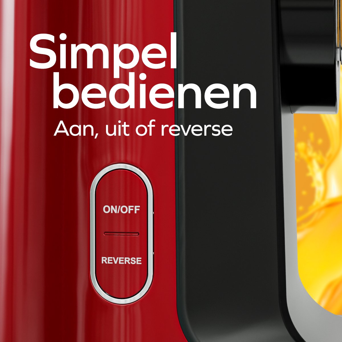 KitchenBrothers Slowjuicer - Sapcentrifuge - Juicer - Groenten en Fruitpers - 43 mm en 60 mm invoer - 400 ml - Rood thumbnail 6