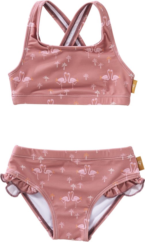 WAWSAM Badpak voor meisjes, badmode, zwemmen, 2-delig, kinderen, uv- bescherming, badpak, badset, trunk en rashguard, roze, 100