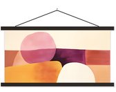 Posterhanger incl. Poster 120x60 cm - Schoolplaat - Vormen - Abstract - Kleurrijk - Textielposter - Zwarte latten