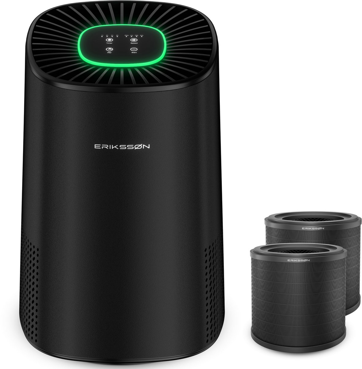 Bol.com Erikssøn Luchtreiniger Air Purifier Elite - 2x HEPA-14 Filter - Zwart - 240 m3/u - Helpt tegen stof, hooikoorts, huissto... aanbieding