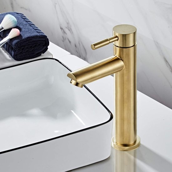 Hotbath Dude Fonteinkraan opbouw - L-uitloop 8.5cm - Geborsteld nikkel E001GN - Badkamer voor jou Hotbath Dude Fonteinkraan opbouw - L-uitloop 8.5cm - Geborsteld nikkel E001GN - Badkamer voor jou