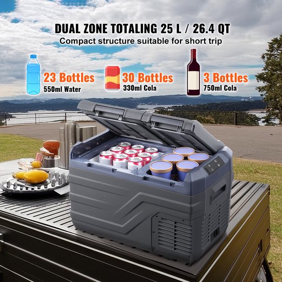 Auto Koelkast - Camping Koelkast - Draagbare Auto Koelbox - Compressor Koelkast 12V/24V - 25L - Snelle Koeling - Energiezuinig - Voor Auto - Camper - en Boot — afbeelding 5