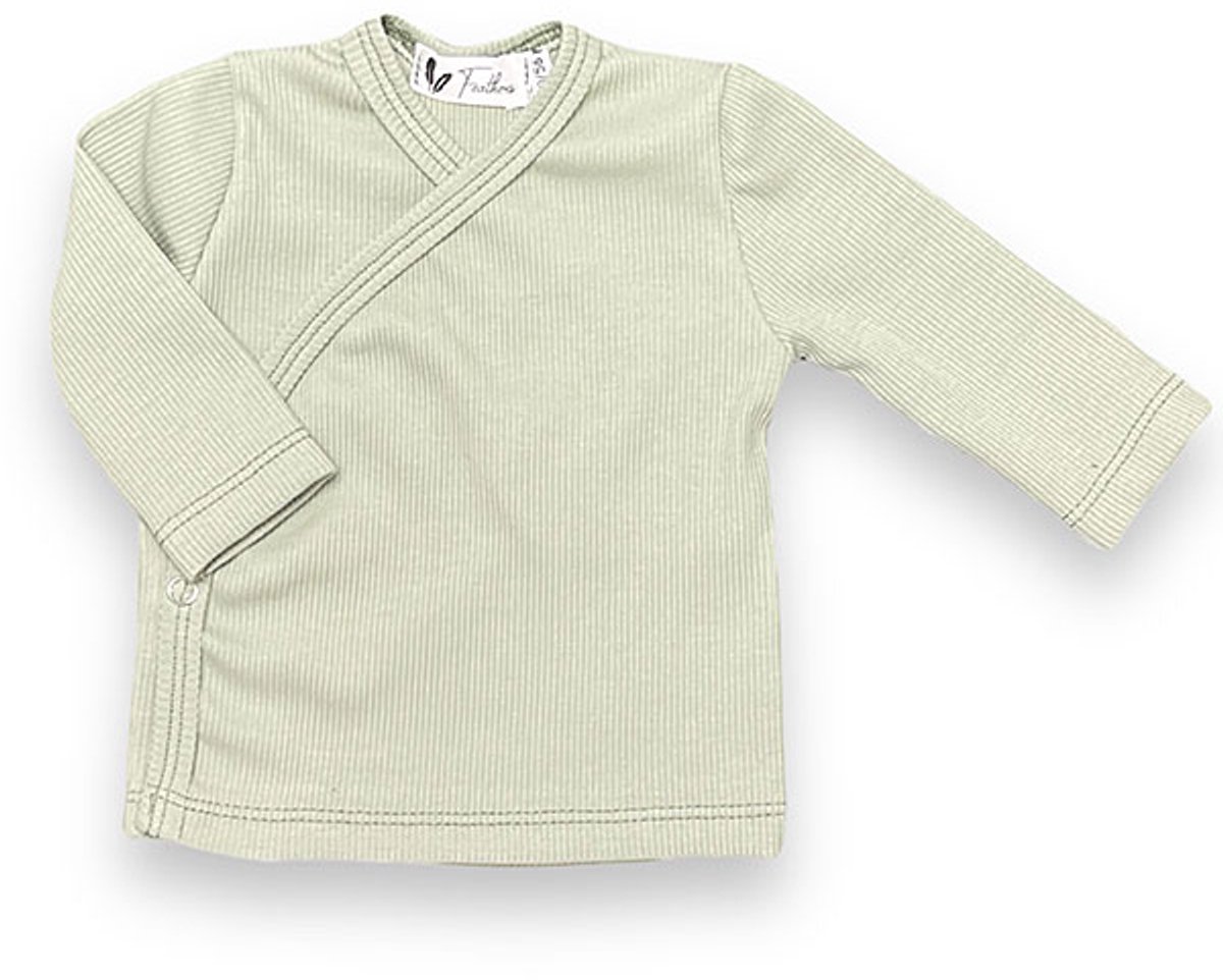 Overslagshirt lange mouw Rib Jesey Dusty Green - Zachtgroen - Feathers - Maat 50/56