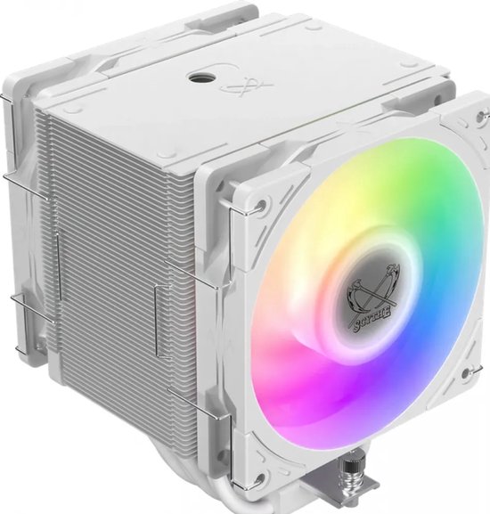 Scythe Mugen 6 Dual Fan White ARGB Edition - Koeler voor processor - 75.17 cfm - 350 - 2500 rpm - 35.57 dBA - voor Intel LGA: 1851, 1700, 115x, 1200 - AMD AM5, AM4 - 2x Tornado 120mm ARGB Fans - 4-pin PWM - wit