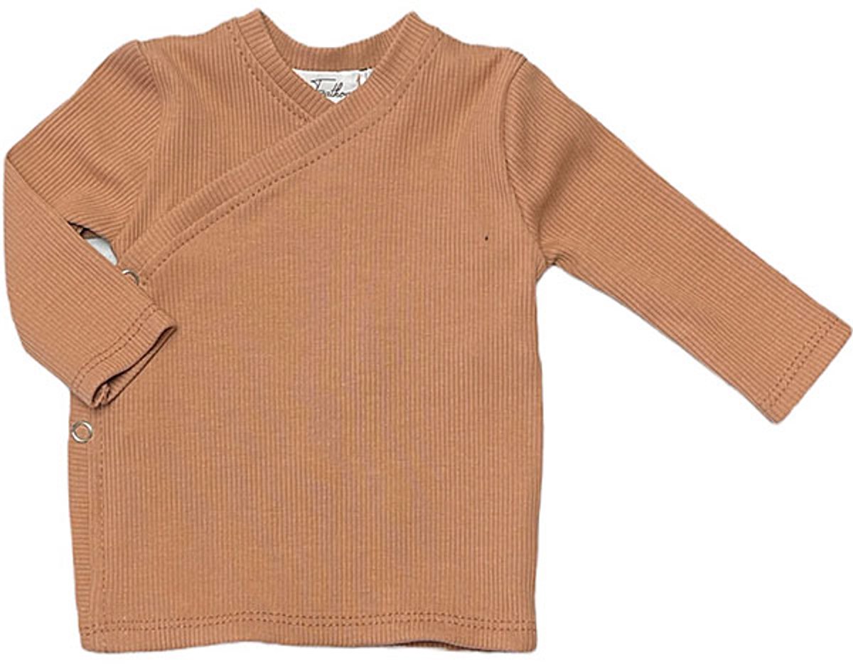 Overslagshirt lange mouw Rib Jersey Peach - Perzik - Feathers - Maat 62/68