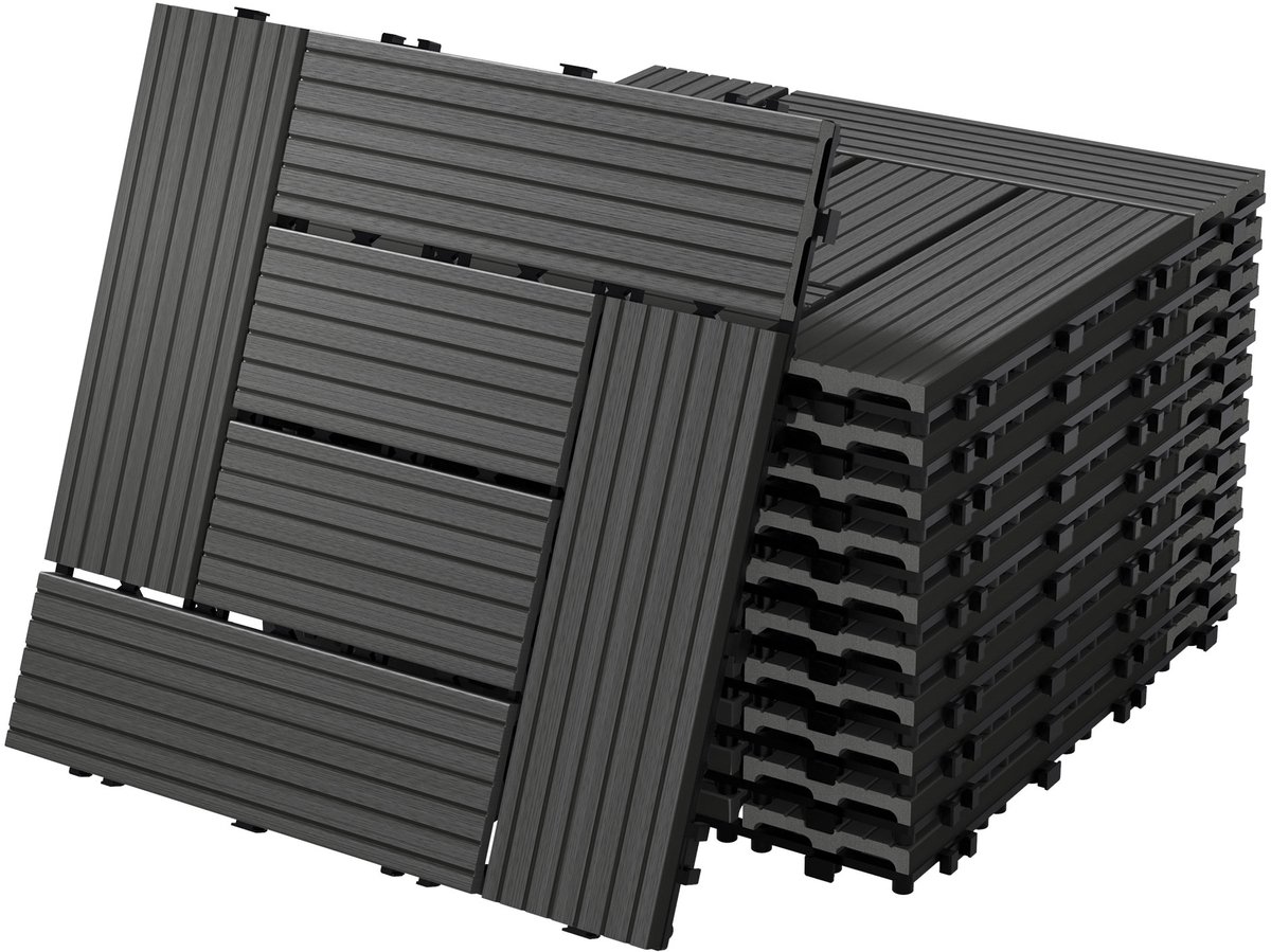 Ecd Germany Wpc Terras Tegels 30x30cm 55er Spar Set Voor 5m²