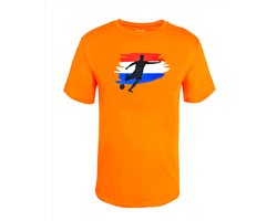 Oranje Heren Crack print T-Shirt - Nederlands Elftal Voetbal T-Shirt met korte mouwen - Holland - Nederland – EK-WK-Olympische Spelen Maat XL