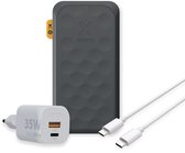 Xtorm Fuel Series 5 35W Powerbank bundel - Powerbank 20.000 mah + Xtorm 35W lader + USB-C naar USB-C Kabel - Zwart