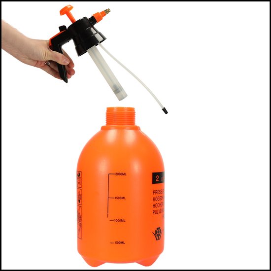 MOZY® - Plantenspuit - 2 Liter - Oranje - Verstelbare Sproeikop - Drukspuit - Onkruidspuit - Waterverstuiver - Handpomp van MOZY — afbeelding 4