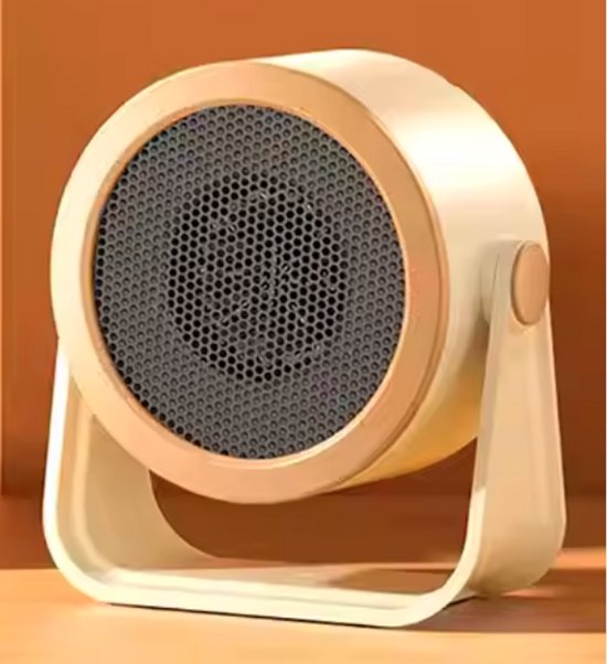 Selevie Kachel Mini PTC Keramische Verwarmingsventilator – Heater - Draagbare ventilator voor snel Warmtecomfort (Crème Wit/Rose Goud)