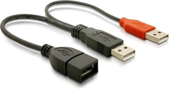 Delock - USB 2.0 Y Kabel - Voeding en Data USB Kabel - 0.2 meter | bol.com