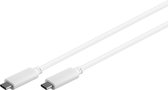 USB-C naar USB-C kabel - USB3.0 - tot 20V/3A / wit - 1 meter