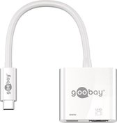 Goobay USB-C naar HDMI en USB-C PD adapter met DP Alt Mode (4K 60 Hz) / wit - 0,15 meter