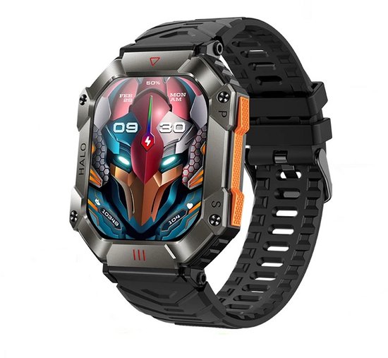 DrPhone ChronoWatchX2 – Robuuste Smartwatch | 2.0" HD | Bluetooth Bellen | Hoogtemeter | IP67 | 100+ Sportmodi - Zwart