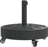 vidaXL - Parasolvoet - met - wielen - voor - stok - van - Ø38 - / - 48 - mm - 27 - kg - rond