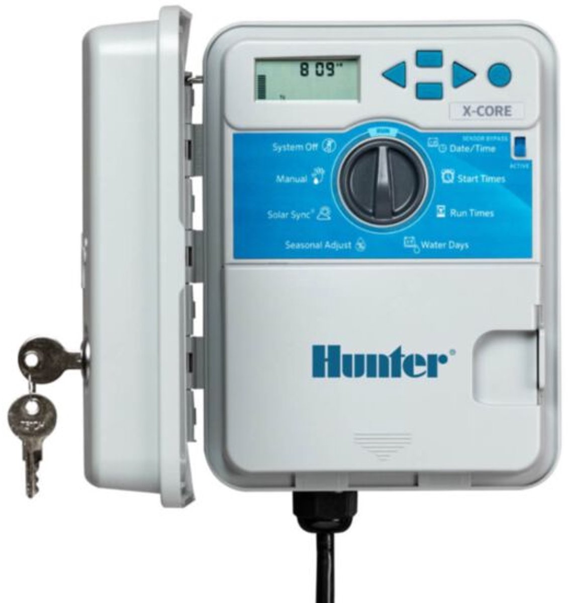 Hunter - beregeningscomputer - X-Core 801i (buitenmodel IP54) - 8 stations - 3 programma's met elk 3 start tijden