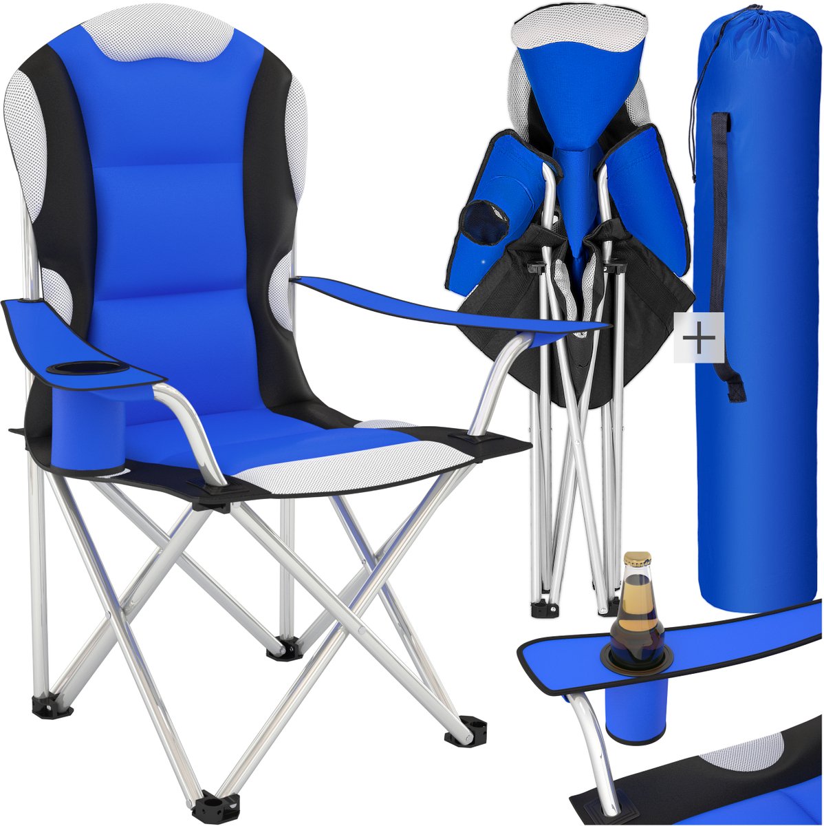 Tectake Stoel Basic Campingstoel - Blauw;Zwart