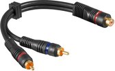 Goobay Subwoofer/Tulp stereo (m) - Tulp mono (v) audio adapter - verguld / koper - 0,20 meter